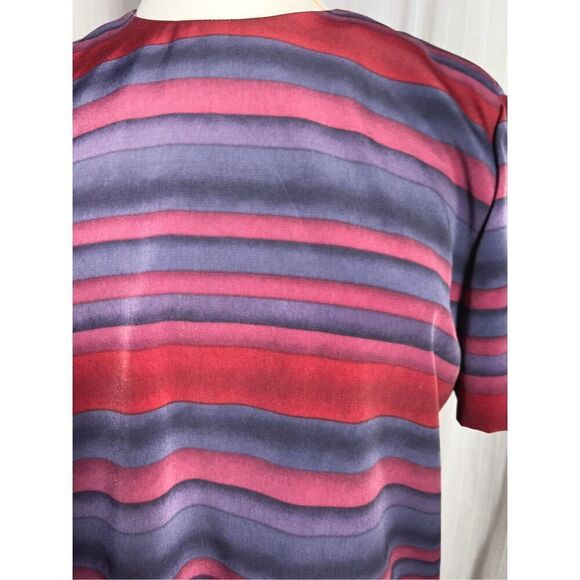 Vintage Kasper Women's Pink and Purple Blouse - Size 6 - Picture 2 of 5